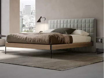 RUBIK - Fabric bed with upholstered headboard by Adok - view 2