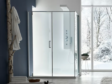 S6 - Corner glass shower cabin with pivot door by Arcom - view 2