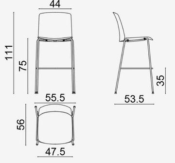 MIXU - High stackable barstool by Arper - view 3