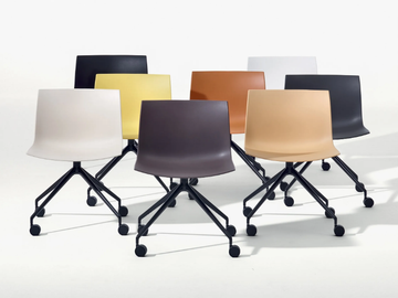 CATIFA 53 - NEW EDITION - Polypropylene chair with castors by Arper - view 2