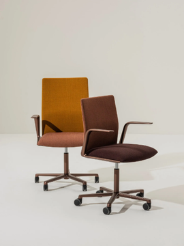 KINESIT MET - Fabric office chair with castors with armrests by Arper - view 3