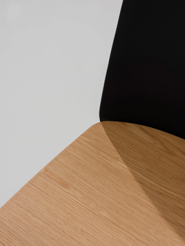MIXU - Polypropylene and plywood stool with oak legs by Arper - view 3
