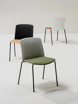MIXU - Upholstered stackable fabric chair by Arper - view 3