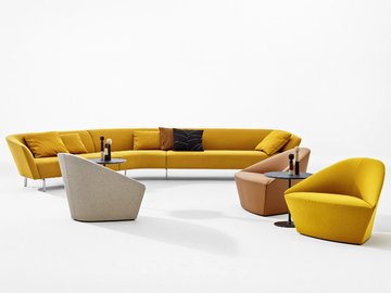 COLINA M - Sled base fabric easy chair by Arper - view 3
