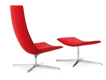 CATIFA 70 - With 4-spoke base footstool by Arper - view 3