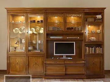FENICE - Solid wood bookcase with built-in lights by Arvestyle - view 2