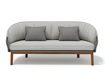 CYRANO - 2 seater fabric and aluminium garden sofa by Atmosphera - view 2