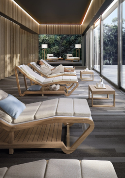 DESERT - Square low teak garden side table by Atmosphera - view 3