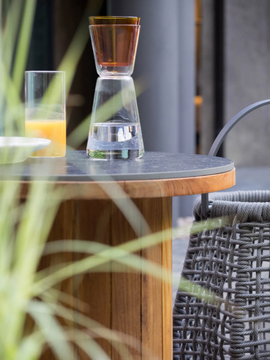 FRISBEE - Round teak garden side table by Atmosphera - view 3