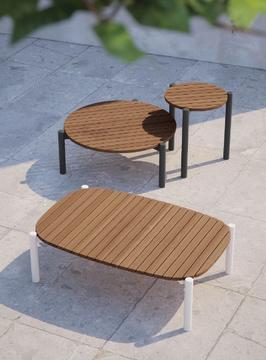 LOBSTER - Low round teak garden side table by Atmosphera - view 3