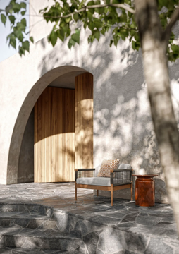 LODGE - Fabric garden armchair with armrests by Atmosphera - view 3