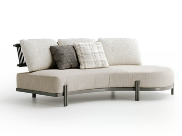 LOTO RIGHT MODULE - 2 seater curved fabric garden sofa by Atmosphera - view 2