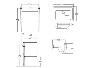 DESDEMONA - Console washbasin with towel rail by BATH&BATH - view 3