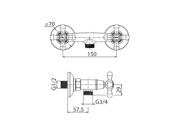 DOVER - 2 hole shower tap by BATH&BATH - view 3