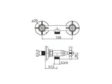 ALDEN - 2 hole shower tap by BATH&BATH - view 3