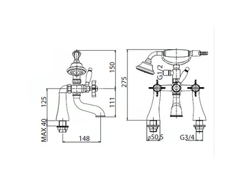 ALDEN - Bathtub tap with hand shower by BATH&BATH - view 3