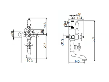 DOVER - Wall-mounted thermostatic bathtub mixer by BATH&BATH - view 3