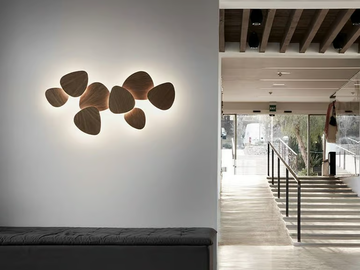 TRIA SET 8 - LED dimmable beech wall light by BOVER - view 2