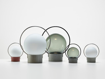SFERA PORTABLE - LED blown glass table lamp with cement base by BROKIS - view 2