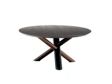 W - Round solid wood coffee table by Bross - view 2