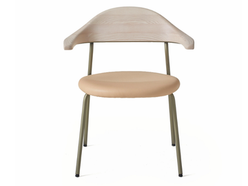 BICORN - Stackable stainless steel and wood chair with upholstery by BassamFellows - view 3