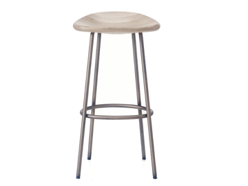 PEBBLE - Steel and wood bar stool by BassamFellows - view 3