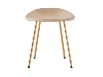 PEBBLE - Steel and wood stool by BassamFellows - view 3