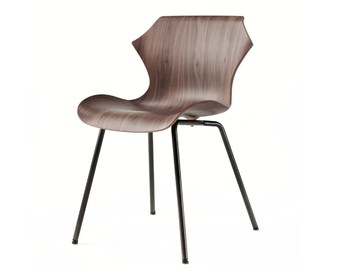 PETAL - Wood and steel chair by BassamFellows - view 2