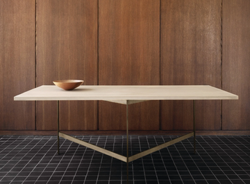 PLANK - Rectangular wood dining table with metal base by BassamFellows - view 3