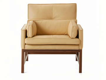 WOOD FRAME LOUNGE - Low back wood and upoholstered lounge chair by BassamFellows - view 3