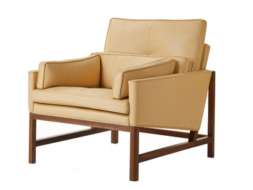 WOOD FRAME LOUNGE - Low back wood and upoholstered lounge chair by BassamFellows - view 2