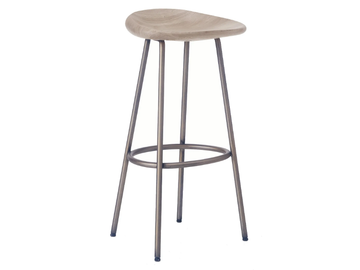 PEBBLE - Steel and wood bar stool by BassamFellows - view 2
