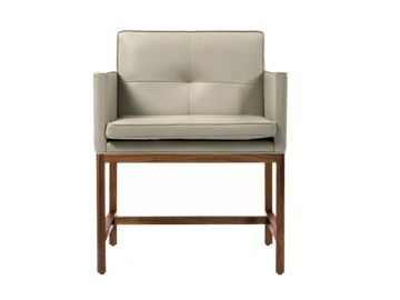 WOOD FRAME DINING - Wood and upholstered chair with armrests by BassamFellows - view 2