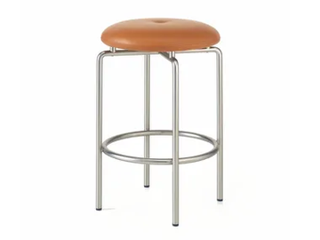 CIRCULAR - Upholstered counter stool with steel base by BassamFellows - view 2
