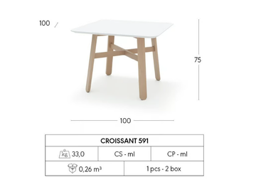 CROISSANT 591 - Beech table by Billiani - view 3