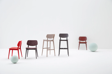 DOLL 555 - High beech stool with integrated cushion by Billiani - view 3