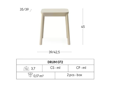 DRUM 072 - Beech stool by Billiani - view 3