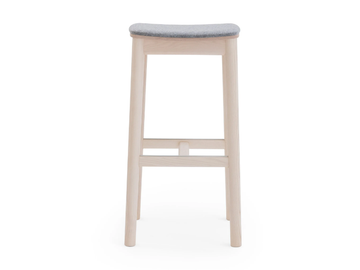 WHITE 135 - Ash stool with integrated cushion by Billiani - view 2