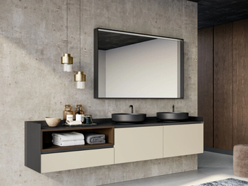 GOLA UP COMP. 2 - Wall-mounted double vanity unit with drawers by Birex - view 2
