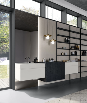 FACTO COMP. 6 - Wall-mounted vanity unit with mirror by Birex - view 3