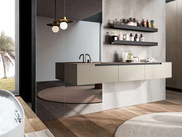GOLA UP COMP. 3 - Wall-mounted vanity unit with drawers and shelves by Birex - view 2