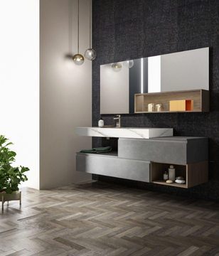 LAPIS COMP. 5 - Single wall-mounted vanity unit with drawers by Birex - view 3
