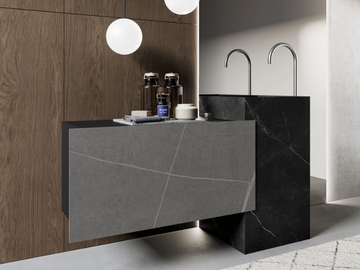 SAIL COMP. 5 - Single porcelain stoneware vanity unit with drawers by Birex - view 2