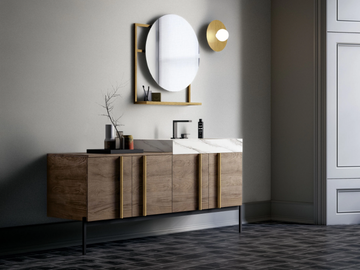 SIDÉRO COMP. 1 - Floor-standing single vanity unit with mirror by Birex - view 2