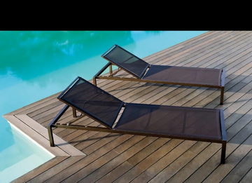 CLUB - Recliner aluminium and fabric sun lounger by Bivaq - view 3