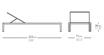 CLUB - Recliner aluminium and fabric sun lounger by Bivaq - view 3