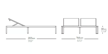 CLUB - Recliner aluminium and fabric sun lounger by Bivaq - view 3