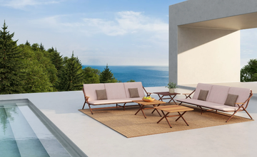 GARDA - Low iroko and aluminium coffee table by Bivaq - view 3