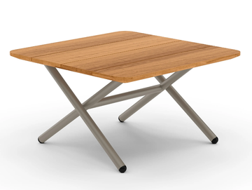 GARDA - Low iroko and aluminium coffee table by Bivaq - view 2