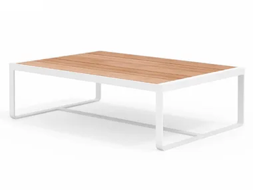 SIT - Low iroko and aluminium coffee table by Bivaq - view 2